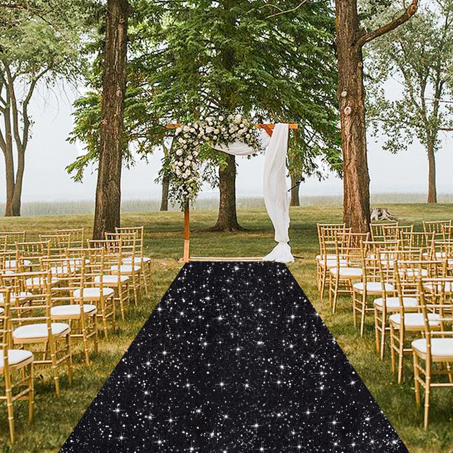 Wedding Tap - Black Wedding Aisle Runner Sequins Aisle