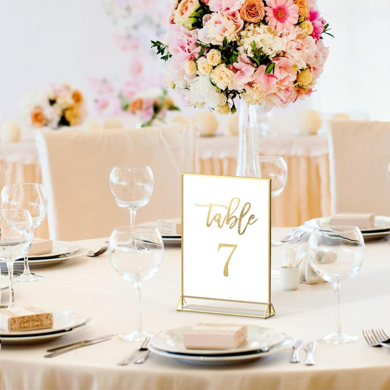 Table Number Gold - 6Pack 8.5 X 11 Acrylic Sign