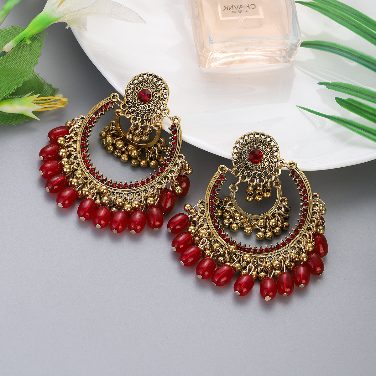 Indian Wedding Supply - Boho Vintage Gold Color Jhumka Jhumki