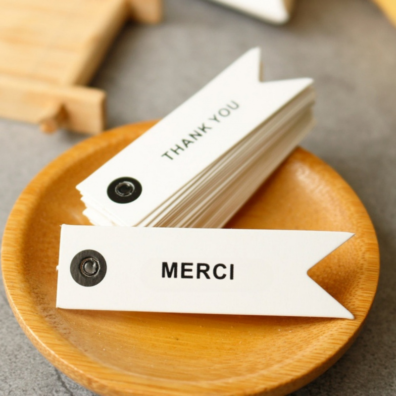 Wedding Favor Box - 25pcs Thank You/Merci Favor Tags With