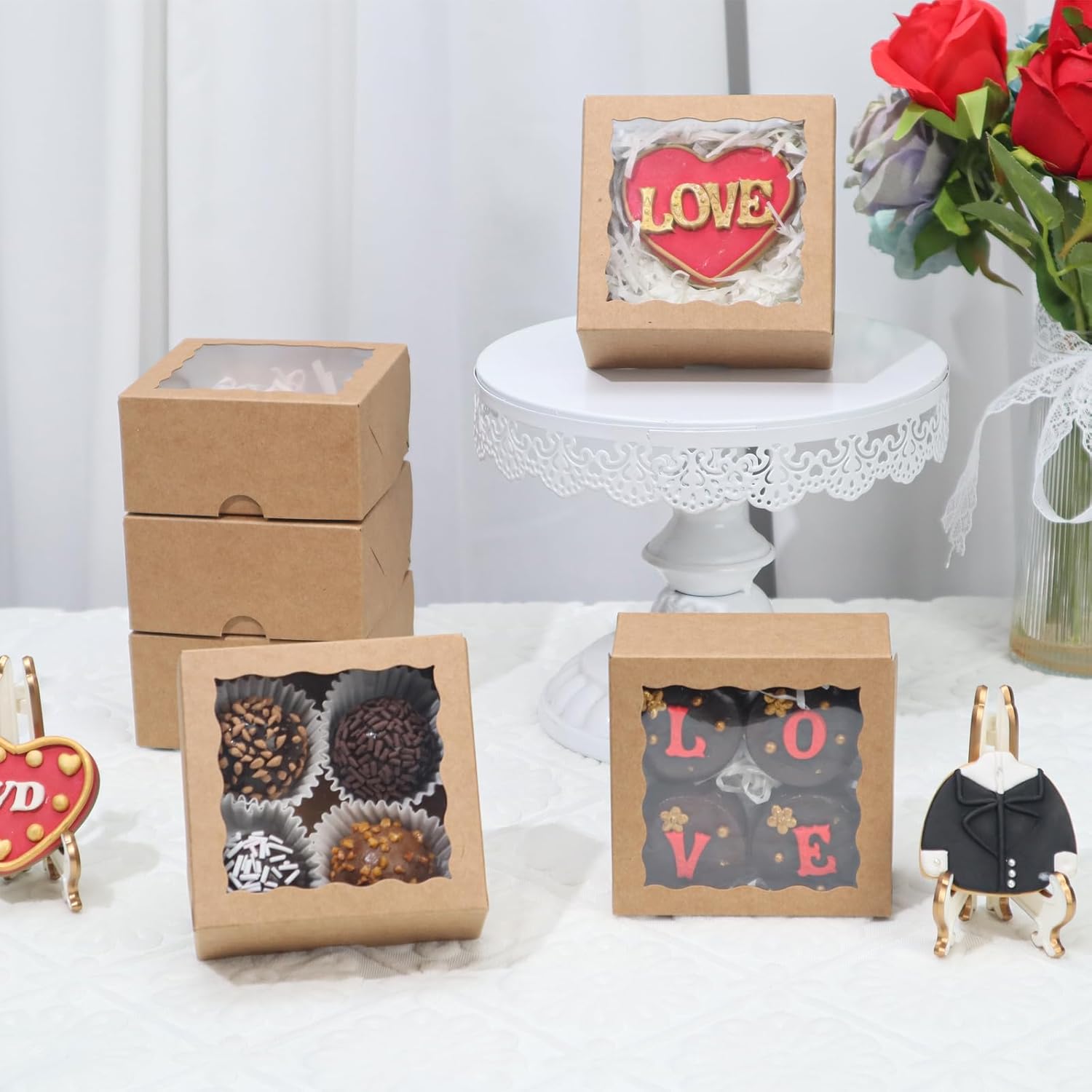 Bakery Boxes 50-Count 4x4x2 In - Wedding Favor Box avaliação e preço