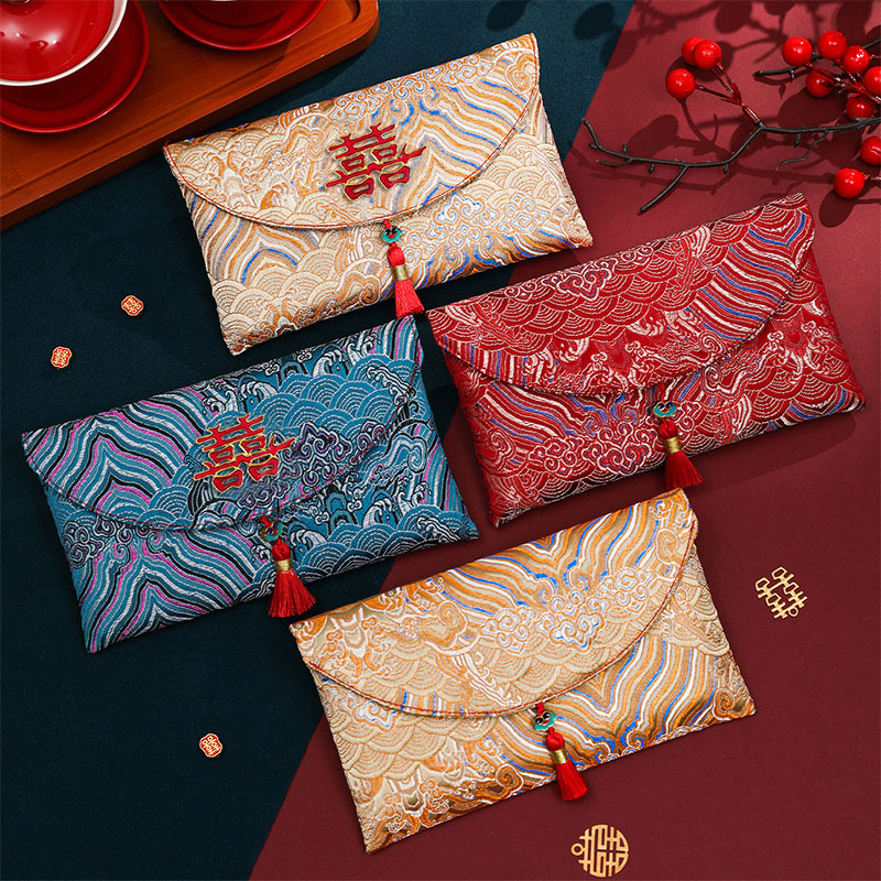 2 Pcs Brocade Embroidery Fabri - Wedding Envelopes avaliação e preço