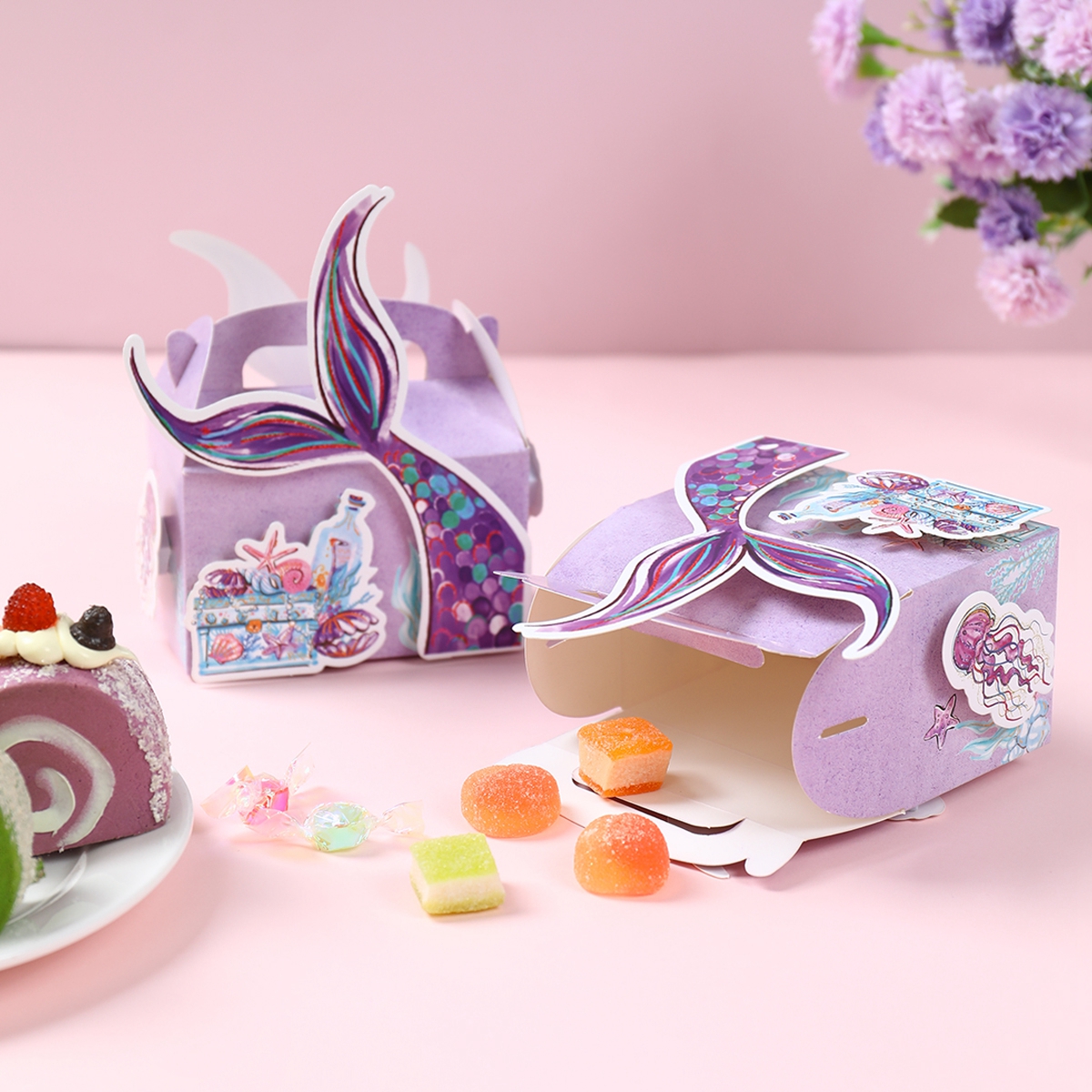 4pcs 3D Mermaid Tail Portable  - Wedding Favor Box avaliação e preço