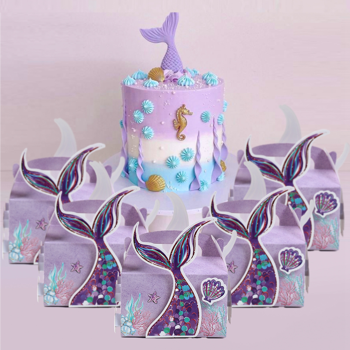 4pcs 3D Mermaid Tail Portable  - Wedding Favor Box avaliação e preço