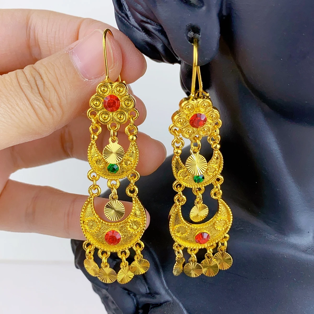 Indian Drop Dangle Earrings Je - Indian Wedding Supply avaliação e preço