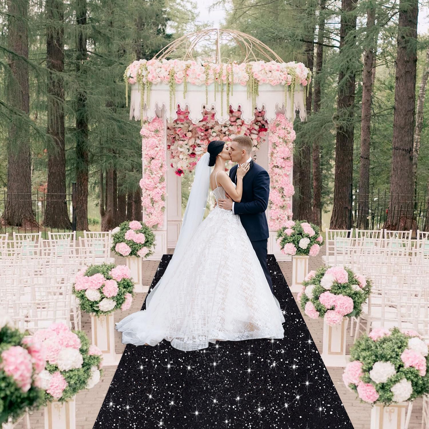 Black Wedding Aisle Runner Seq - Wedding Tap avaliação e preço