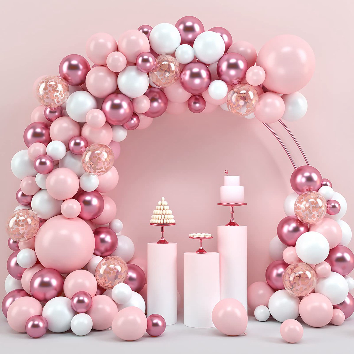 Pink Macaron Balloons Garland  - Wedding Supply Kit avaliação e preço