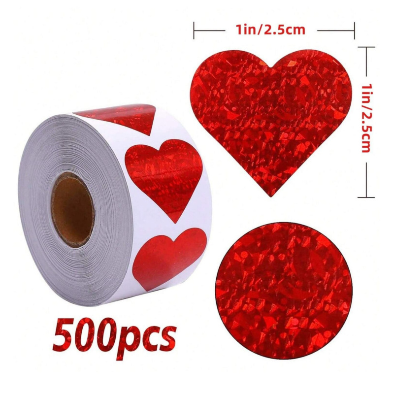 Heart Stickers - 500Pcs Valent - Wedding Envelopes avaliação e preço