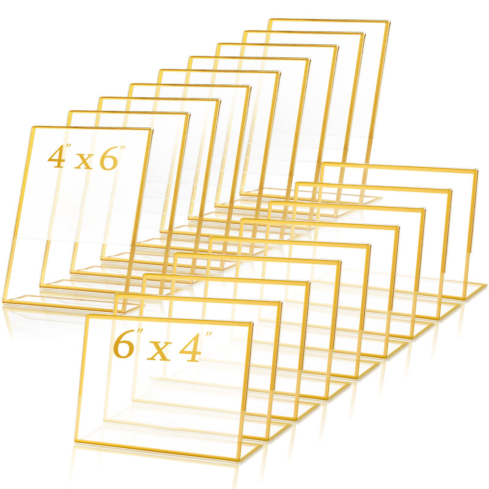 Gold Frame Acrylic Sign Holder - Table Number Gold avaliação e preço