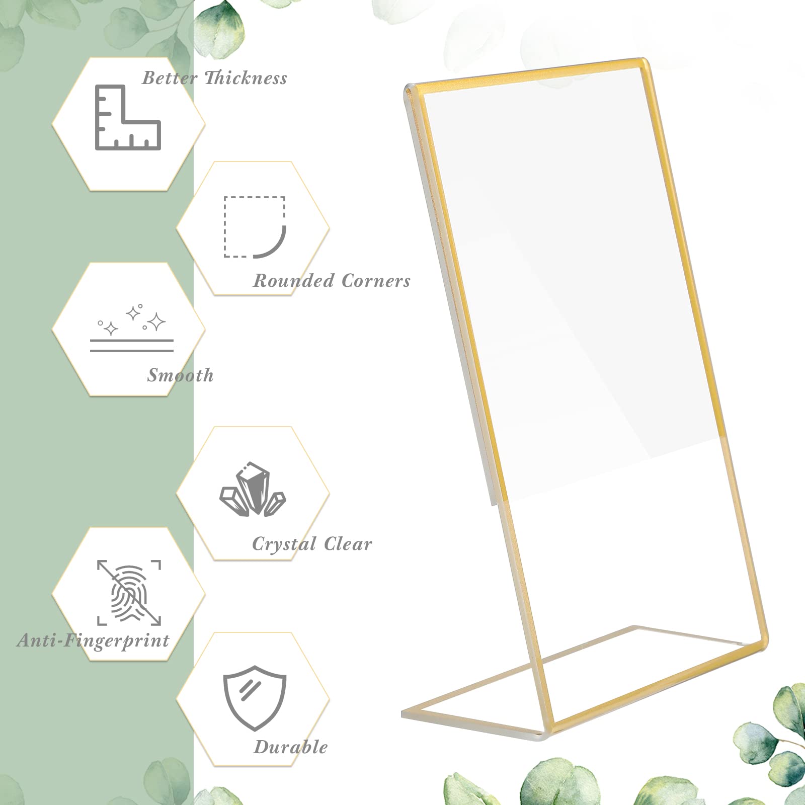 Gold Frame Acrylic Sign Holder - Table Number Gold avaliação e preço