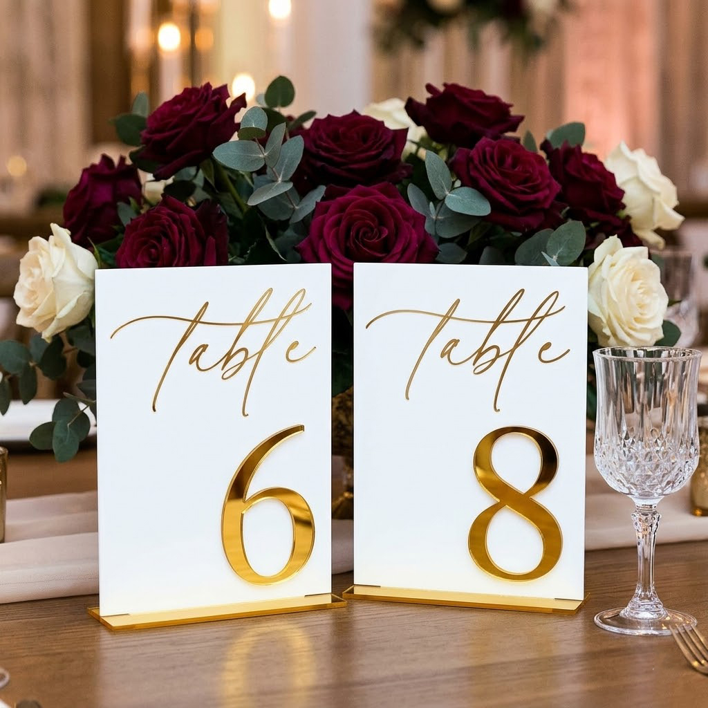 Wedding Table Numbers 1-10 wit - Table Number Gold avaliação e preço