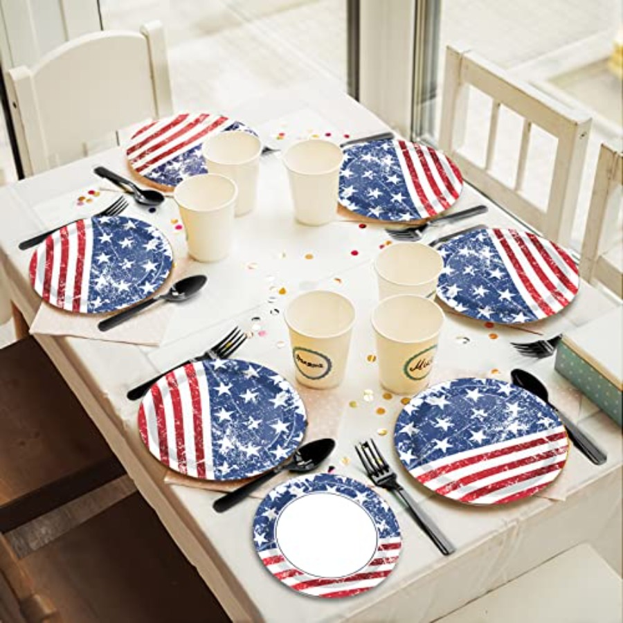 72pcs 4th of July Party Plates - Wedding Supply Kit avaliação e preço