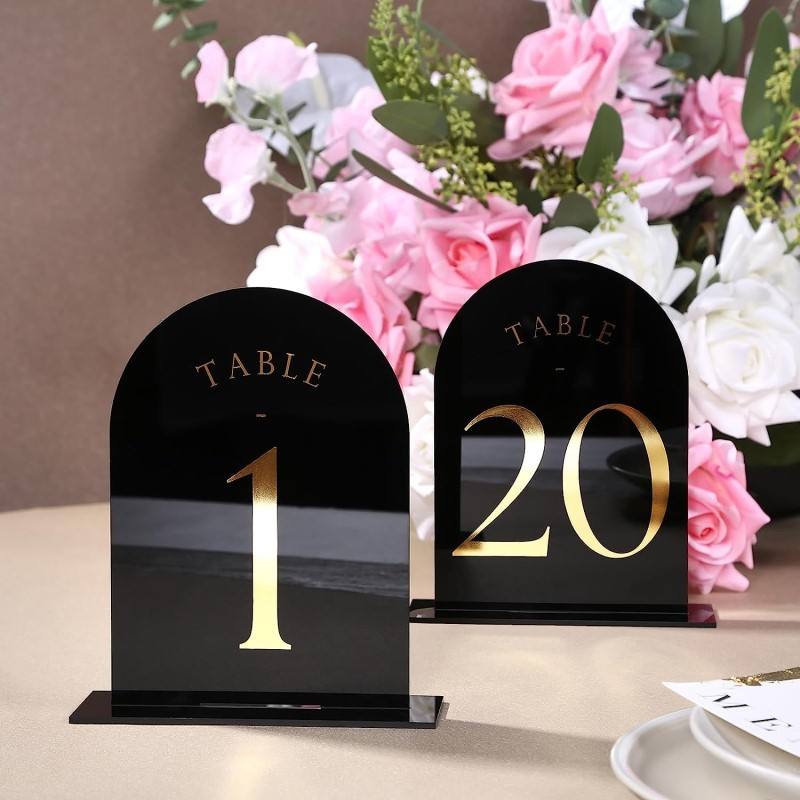 Arched Acrylic Table Numbers W - Table Number Gold avaliação e preço