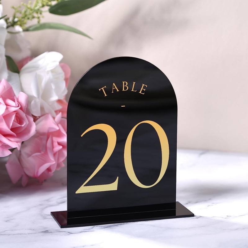 Arched Acrylic Table Numbers W - Table Number Gold avaliação e preço