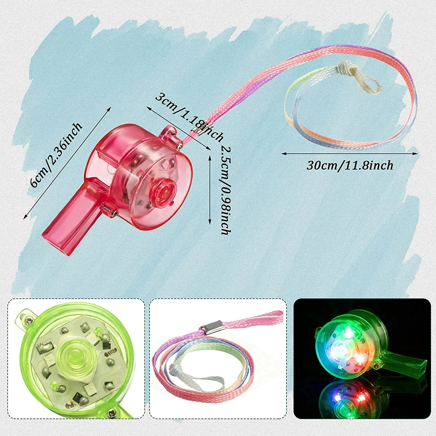 LED Light Up Whistle Glow Whis - Wedding Supply Bulk avaliação e preço