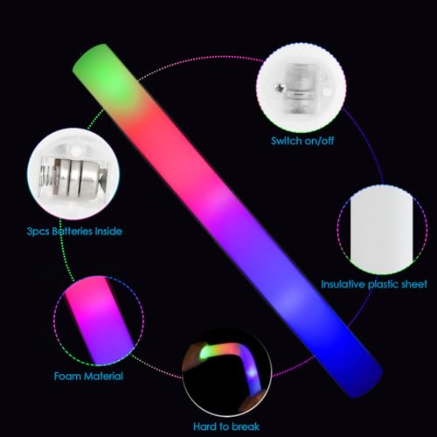 118PCS Foam Glow Sticks Bulk P - Wedding Supply Bulk avaliação e preço