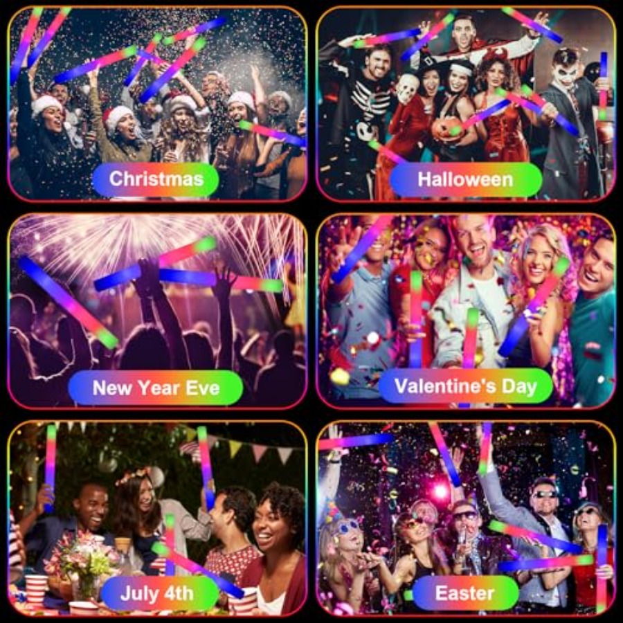 118PCS Foam Glow Sticks Bulk P - Wedding Supply Bulk avaliação e preço