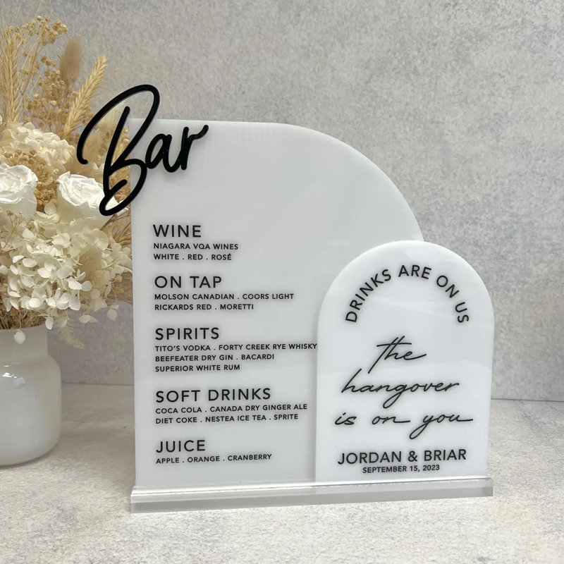 Custom Bar Menu with 3D Cutout - Table Number Gold avaliação e preço