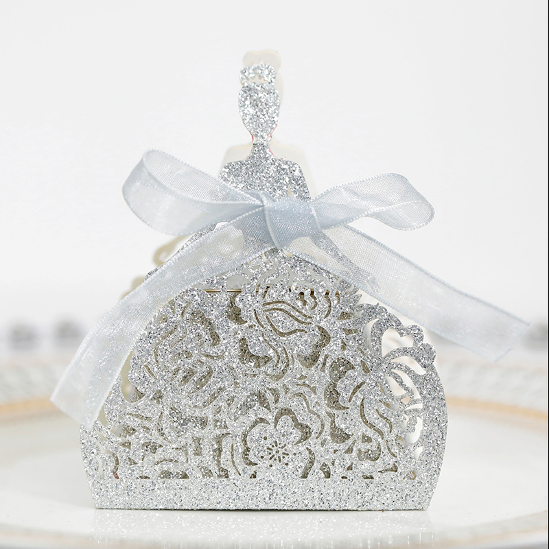 10Pcs/set Bride Flower Dresses - Wedding Favor Box avaliação e preço