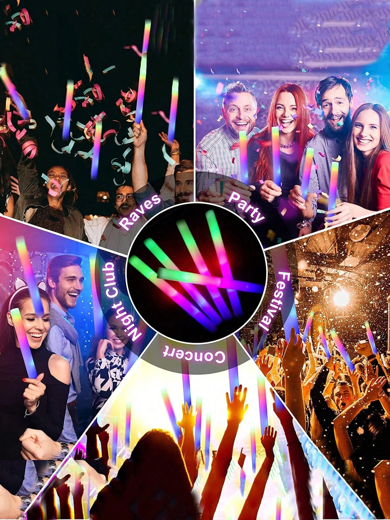 36 Foam Glow Sticks in Bulk, 3 - Wedding Supply Bulk avaliação e preço
