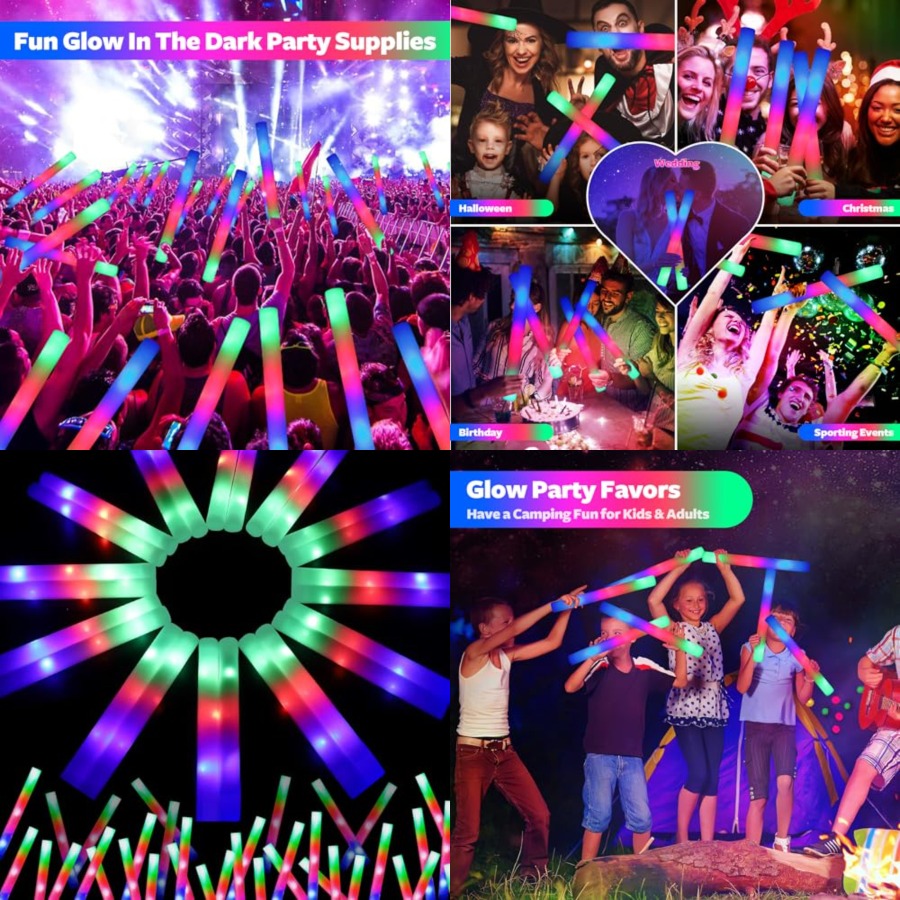 PCS LED Foam Glow Sticks Bulk, - Wedding Supply Bulk avaliação e preço