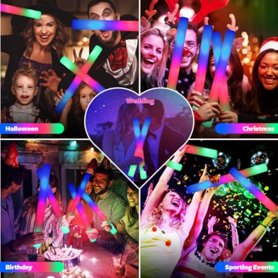 PCS LED Foam Glow Sticks Bulk, - Wedding Supply Bulk avaliação e preço
