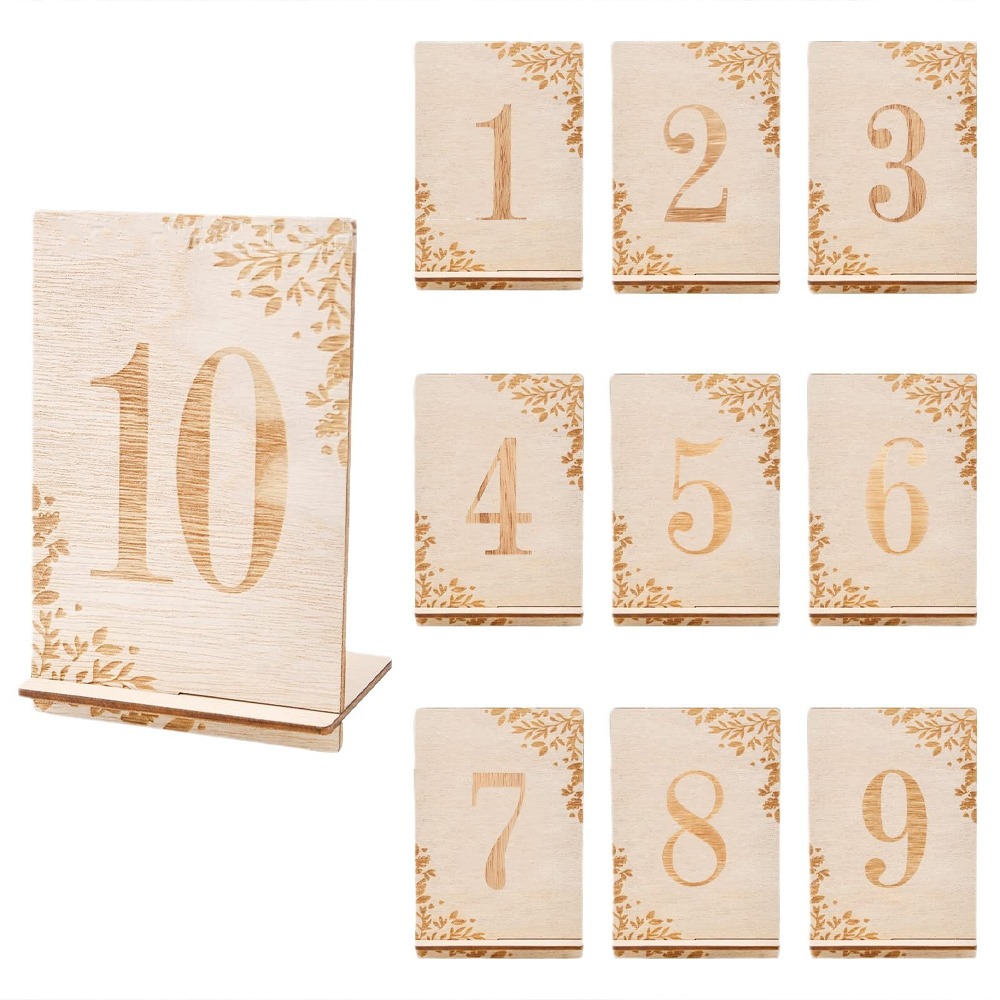 10pcs 1-10 Numbers Wooden Tabl - Table Number Gold avaliação e preço