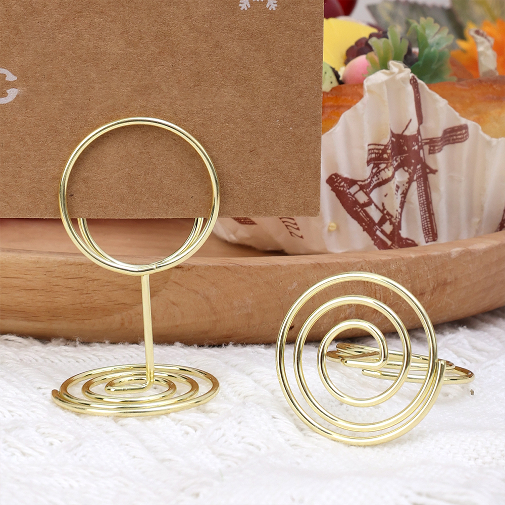 24-2pcs Metal Place Card Holde - Table Number Gold avaliação e preço