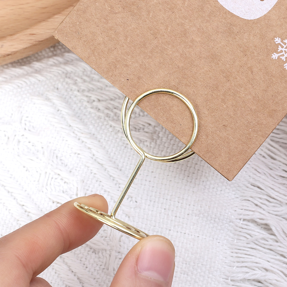 24-2pcs Metal Place Card Holde - Table Number Gold avaliação e preço
