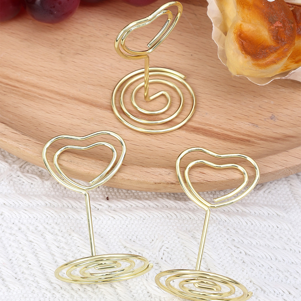 24-2pcs Metal Place Card Holde - Table Number Gold avaliação e preço