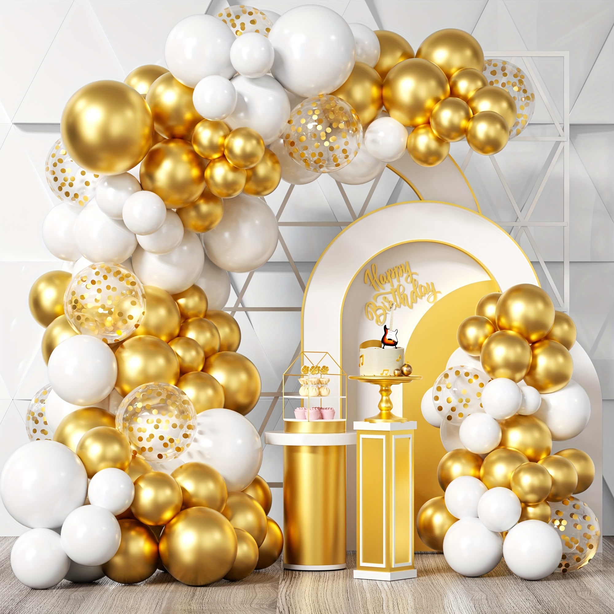101pcs White Golden Balloons G - Wedding Supply Kit avaliação e preço