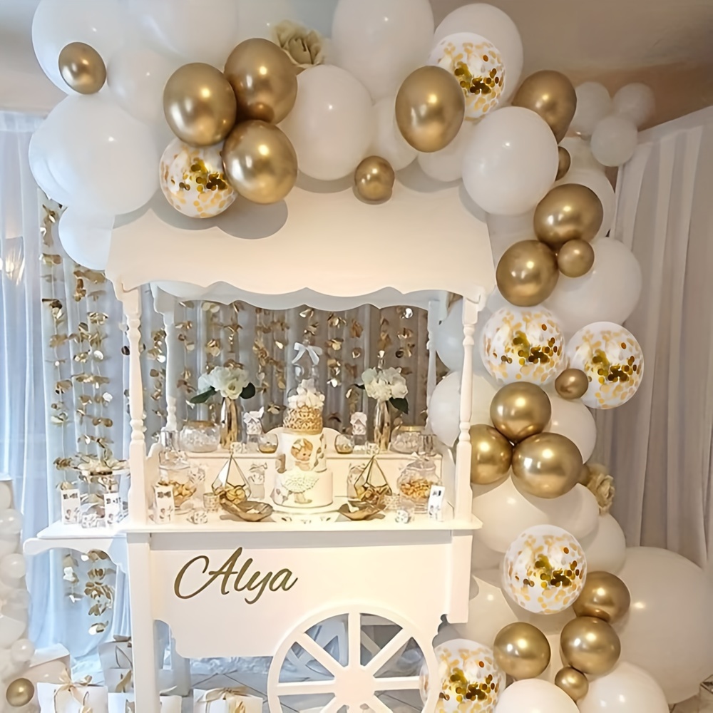 101pcs White Golden Balloons G - Wedding Supply Kit avaliação e preço