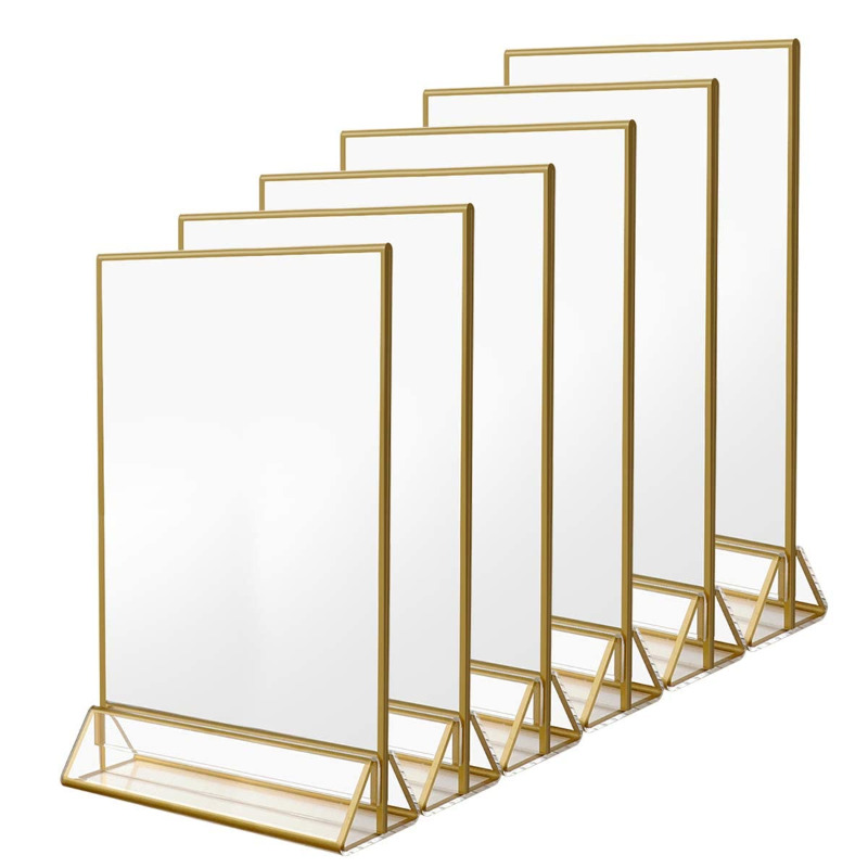 6Pack 8.5 X 11 Acrylic Sign Ho - Table Number Gold avaliação e preço