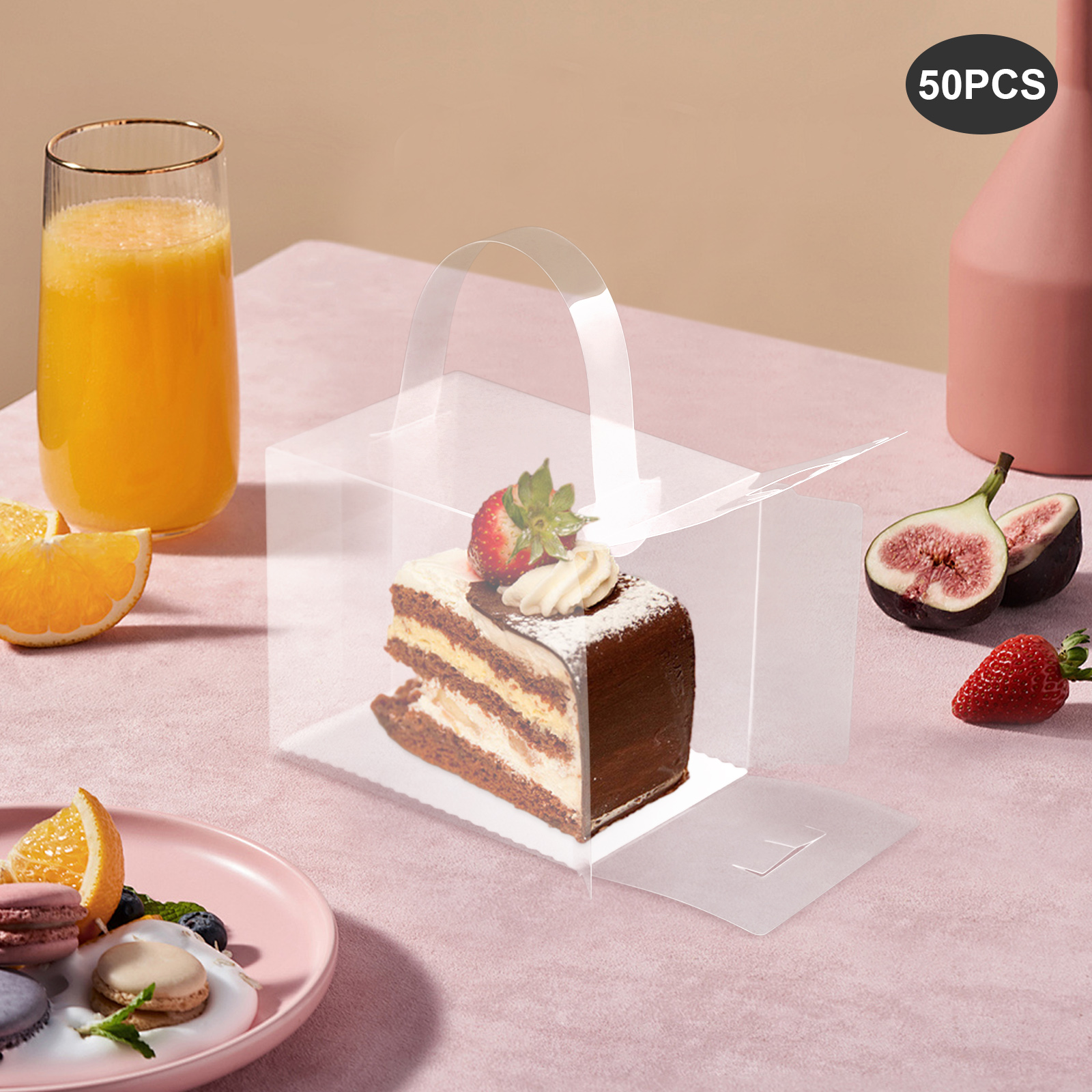 50 Pcs Clear Cake Boxes Set, P - Wedding Favor Box avaliação e preço