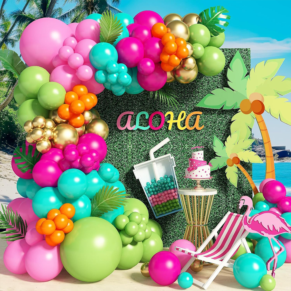 138Pcs Summer Tropical Balloon - Wedding Supply Kit avaliação e preço