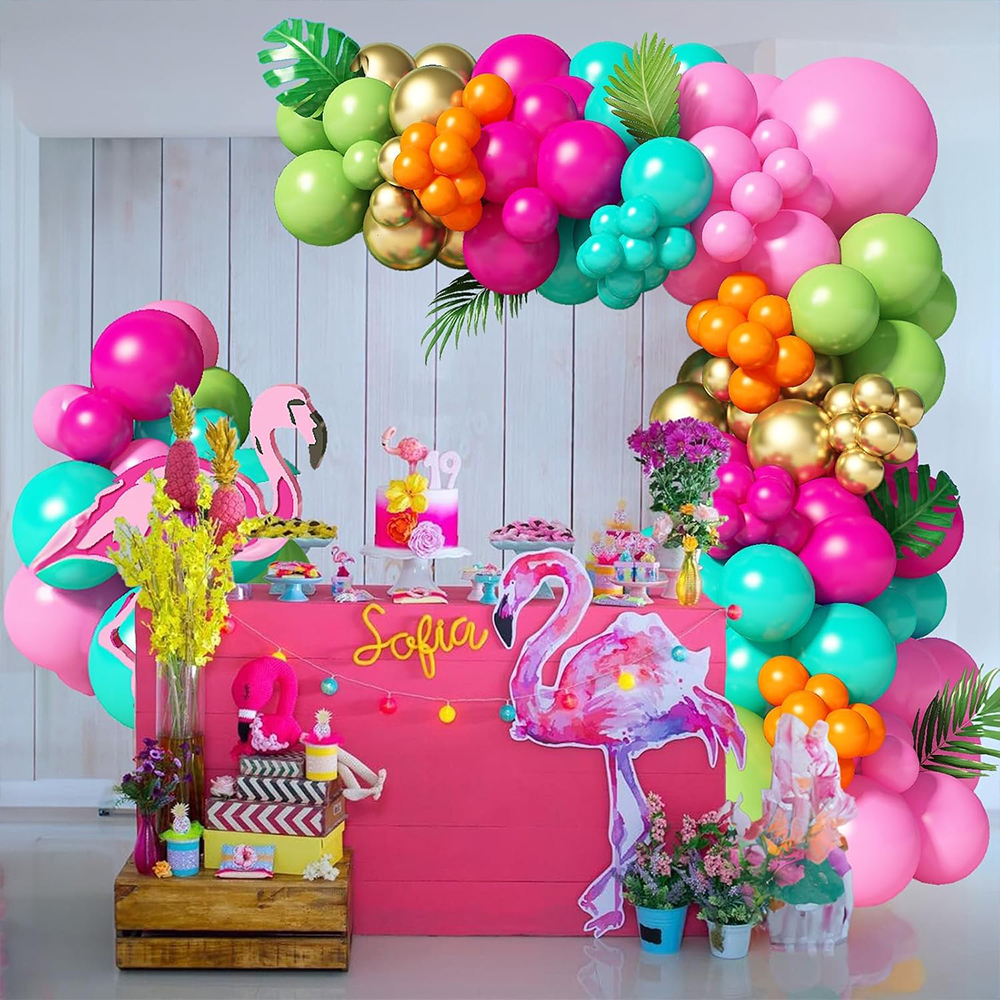 138Pcs Summer Tropical Balloon - Wedding Supply Kit avaliação e preço