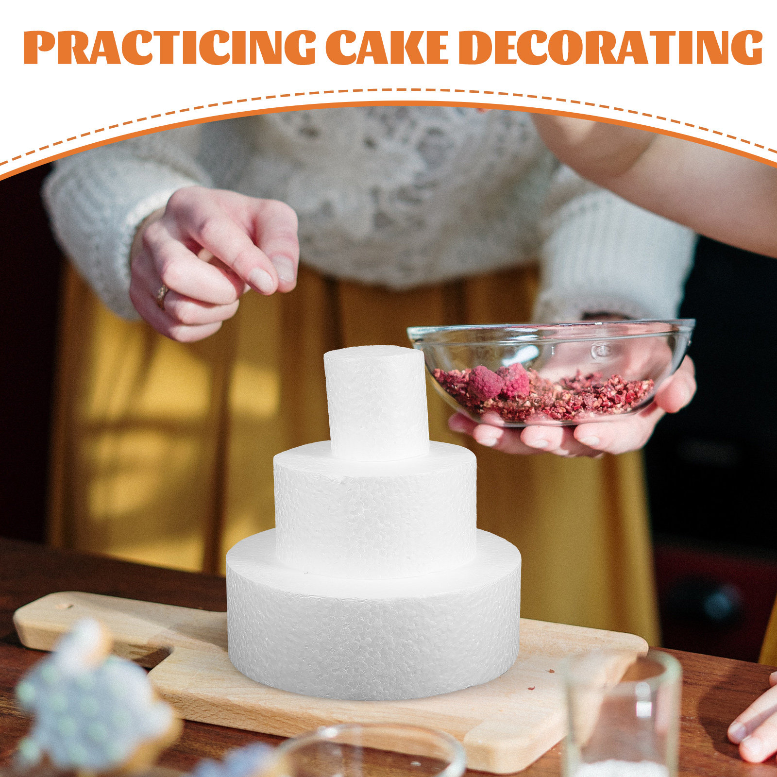 3Pcs DIY Round Cake Dummies Ba - Wedding Supply Decor avaliação e preço