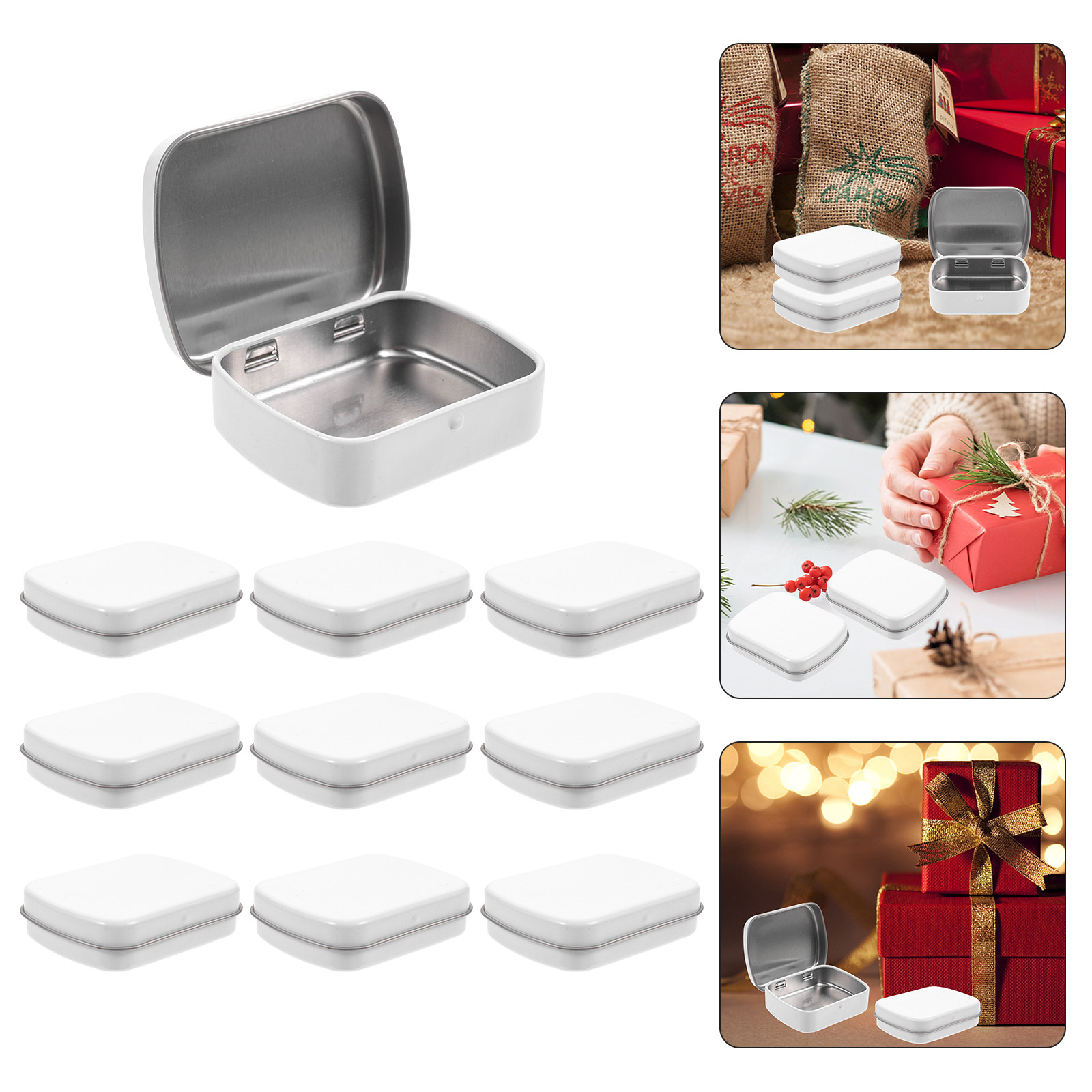 10Pcs Mini Tin Box Portable Sm - Wedding Favor Box avaliação e preço