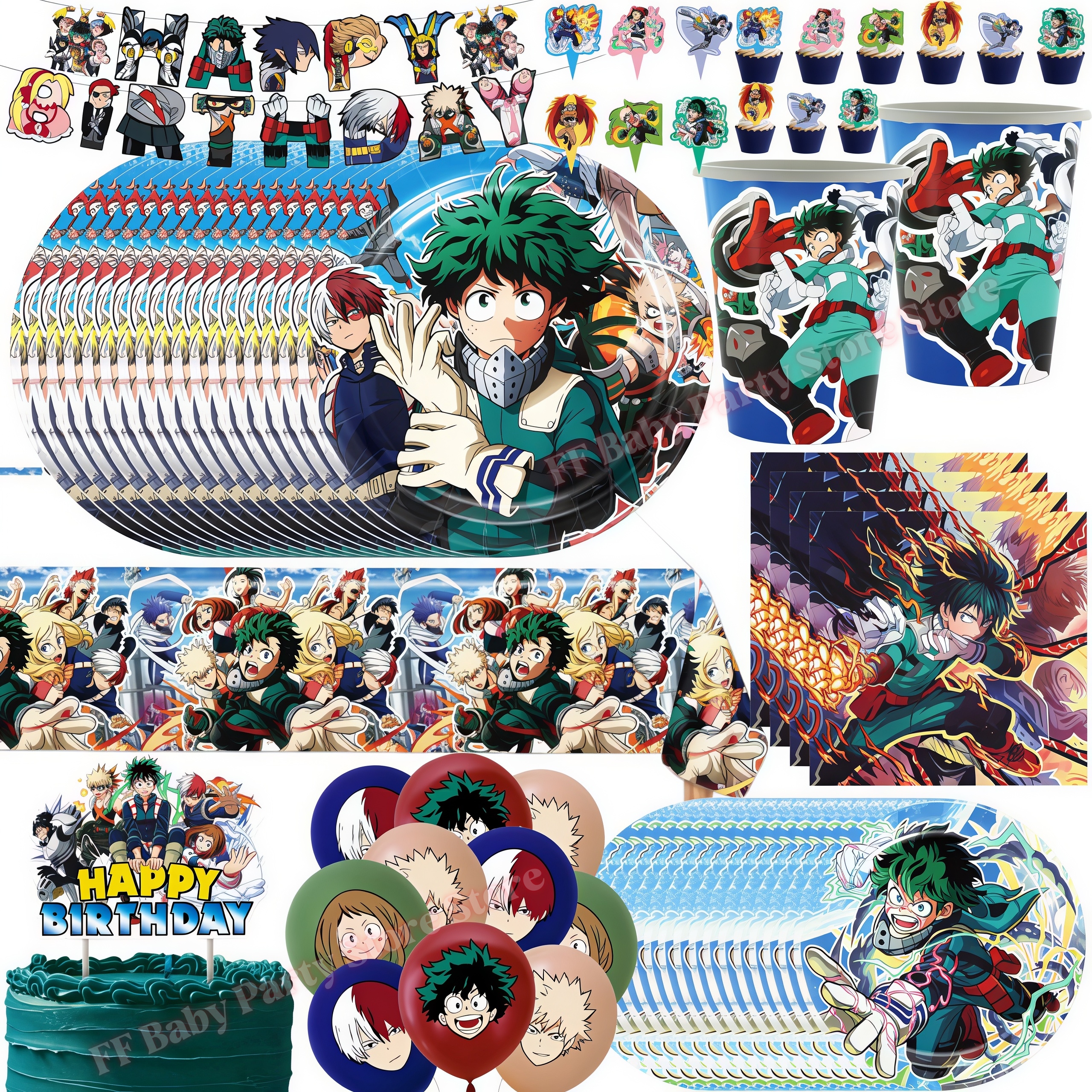 My Heroed Academia Birthday Pa - Wedding Supply Kit avaliação e preço
