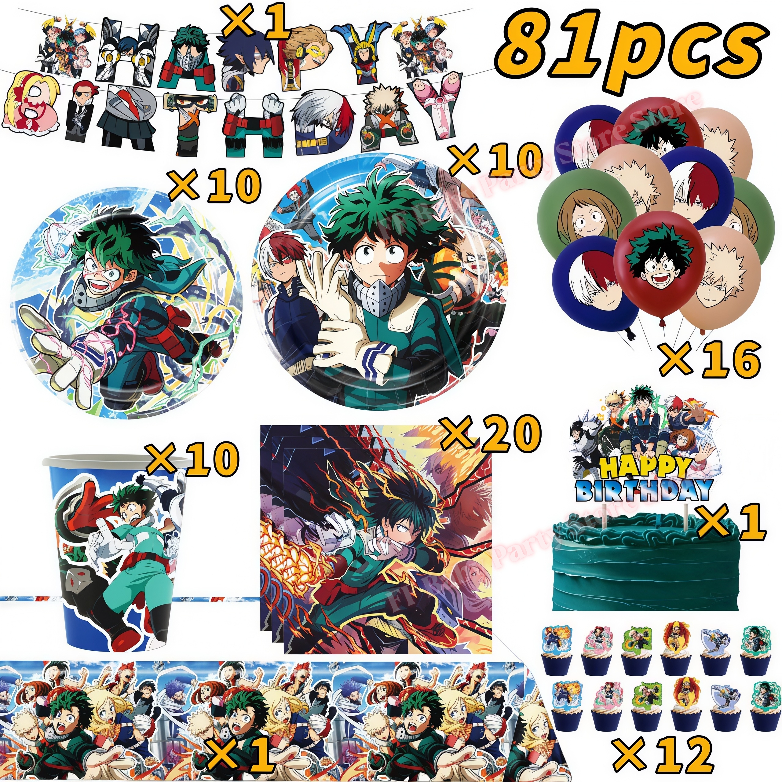 My Heroed Academia Birthday Pa - Wedding Supply Kit avaliação e preço