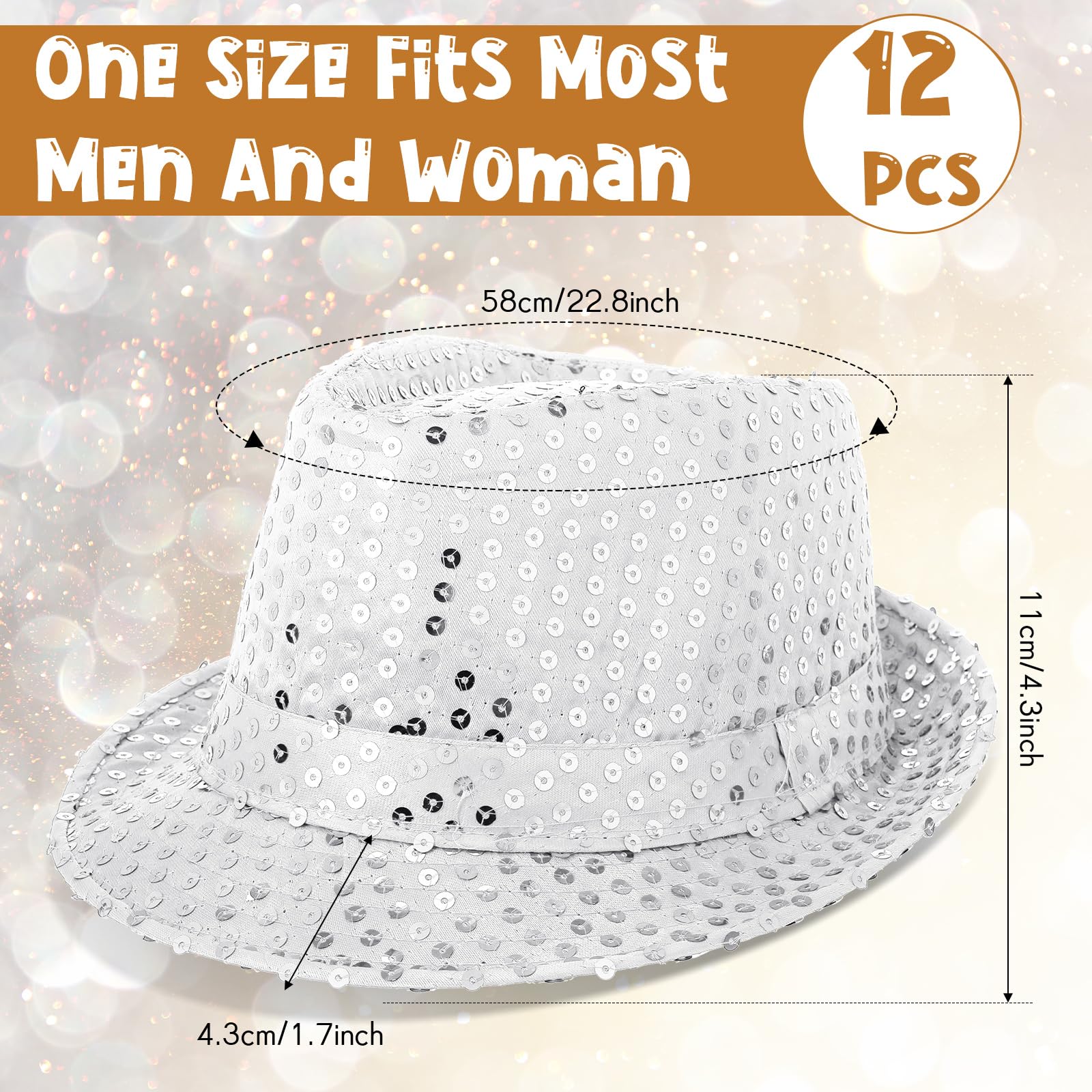 12-36Pcs Sequin Hats Bulk Glit - Wedding Supply Bulk avaliação e preço