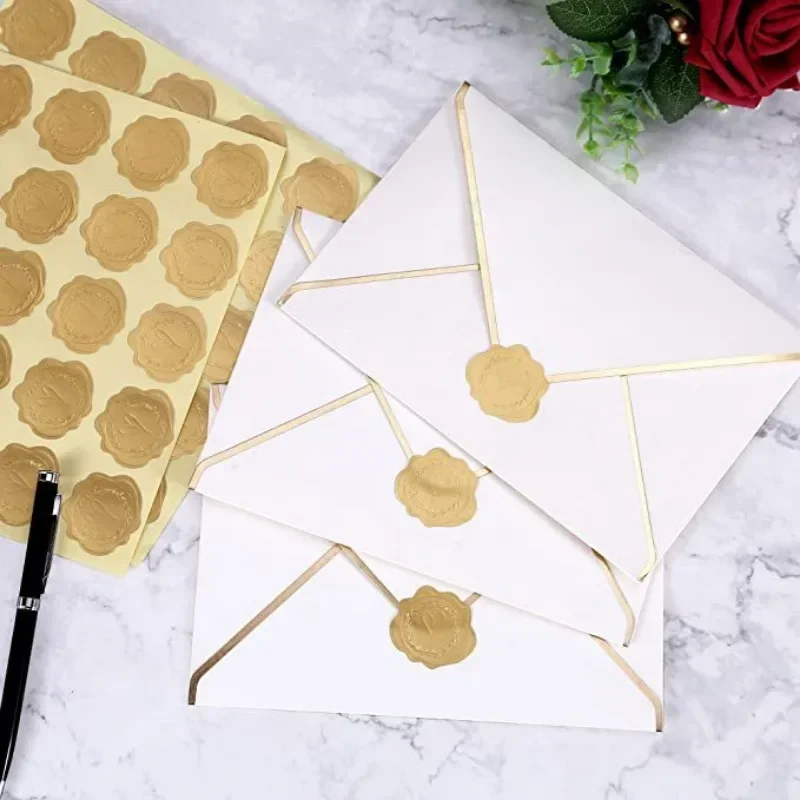25/100Pcs Gold Embossed Heart  - Wedding Envelopes avaliação e preço