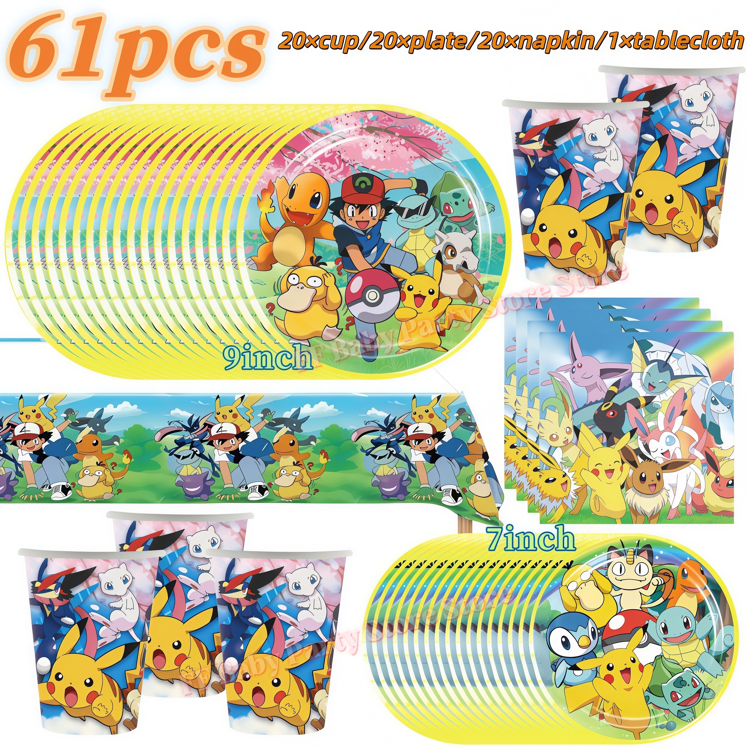 PokeMons Birthday Party Decora - Wedding Supply Kit avaliação e preço