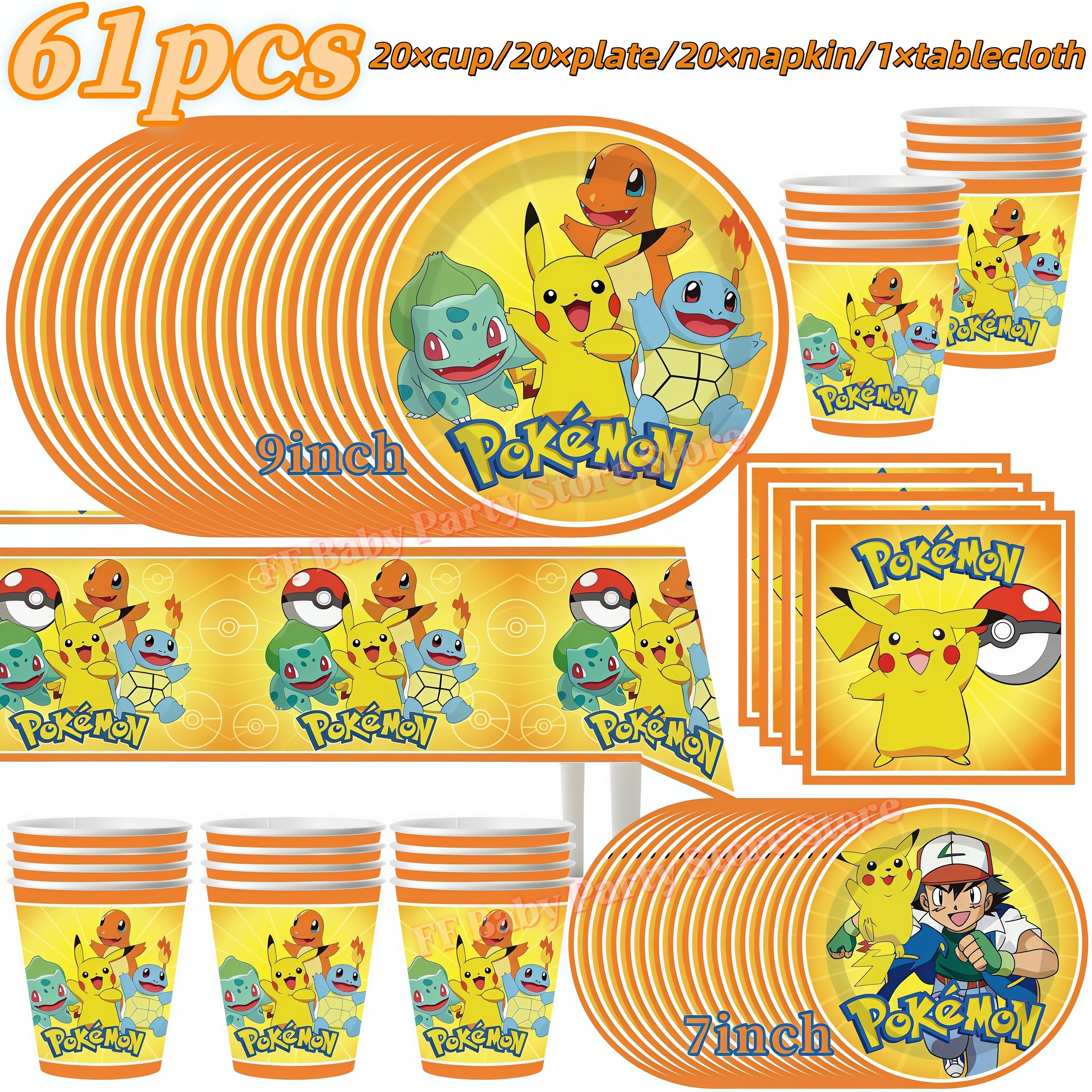PokeMons Birthday Party Decora - Wedding Supply Kit avaliação e preço
