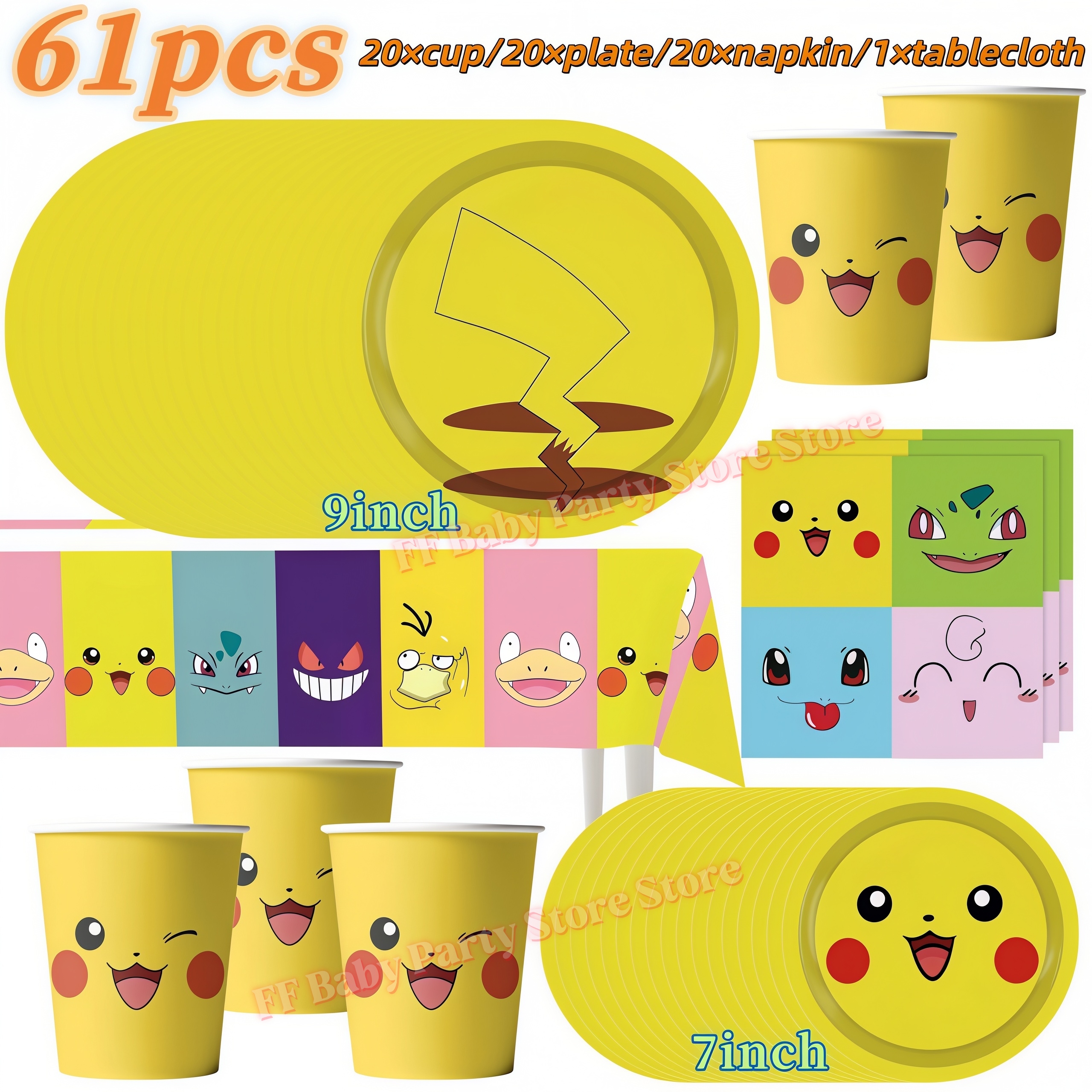 PokeMons Birthday Party Decora - Wedding Supply Kit avaliação e preço