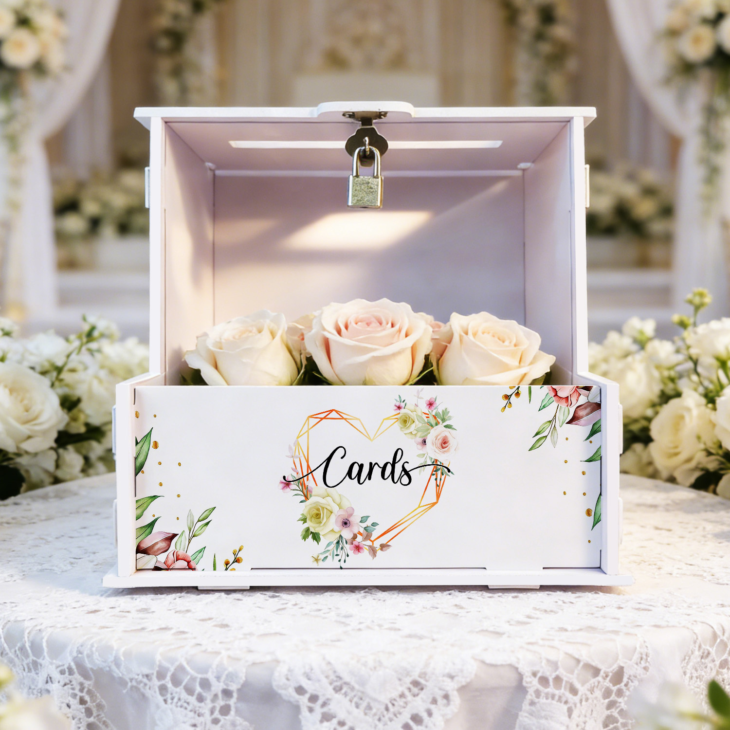 White PVC Wedding Card Boxes w - Wedding Favor Box avaliação e preço