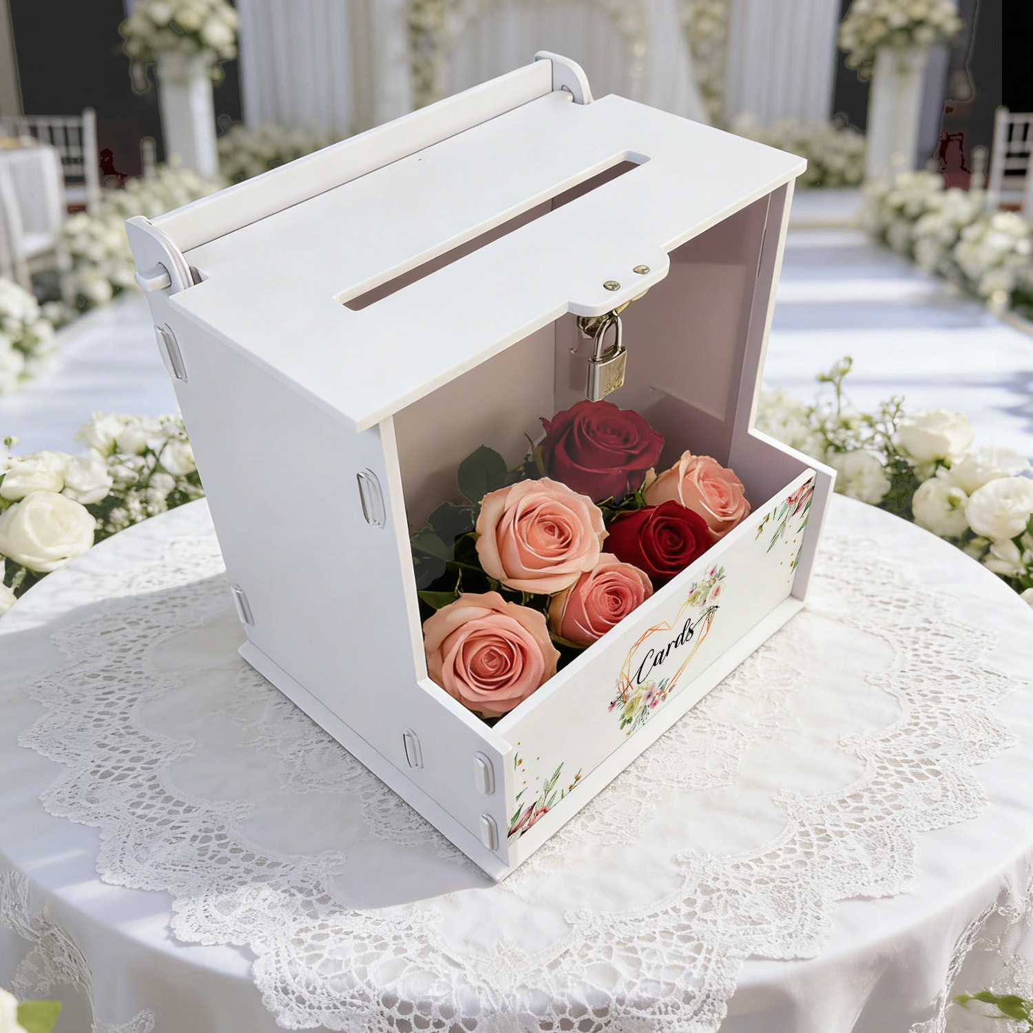 White PVC Wedding Card Boxes w - Wedding Favor Box avaliação e preço