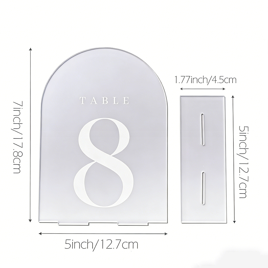10Pcs Clear Acrylic Sign Arch  - Table Number Gold avaliação e preço