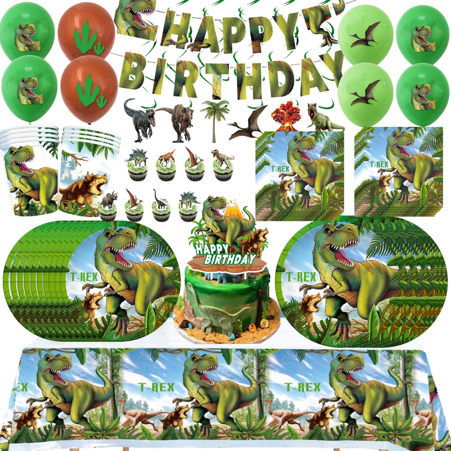 Dinosaurs Birthday Party Decor - Wedding Supply Kit avaliação e preço