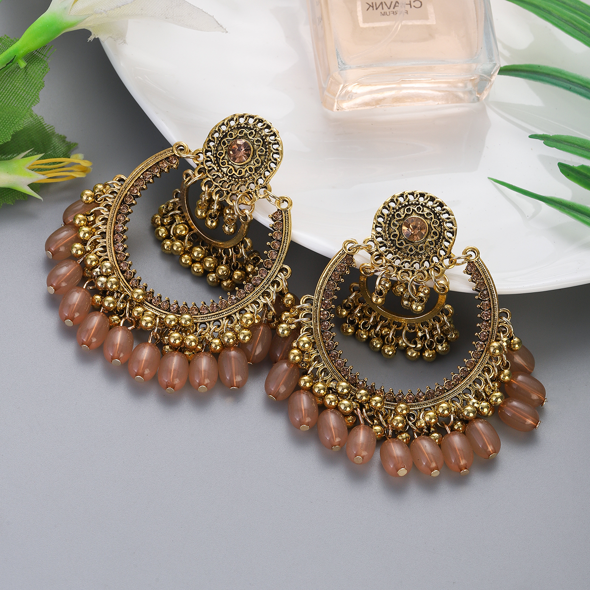 Boho Vintage Gold Color Jhumka - Indian Wedding Supply avaliação e preço